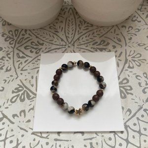 Dalmatian Jasper bracelet with star charm